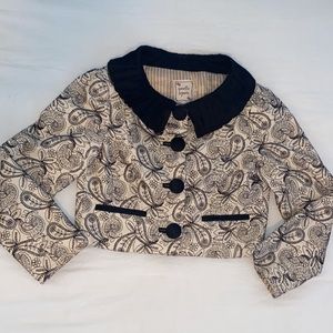 Nanette Lepore Embroidered Floral Paisley Cropped Bolero Jacket size 2